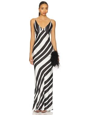 NWT SNDYS Agnes Maxi Dress in Black & White